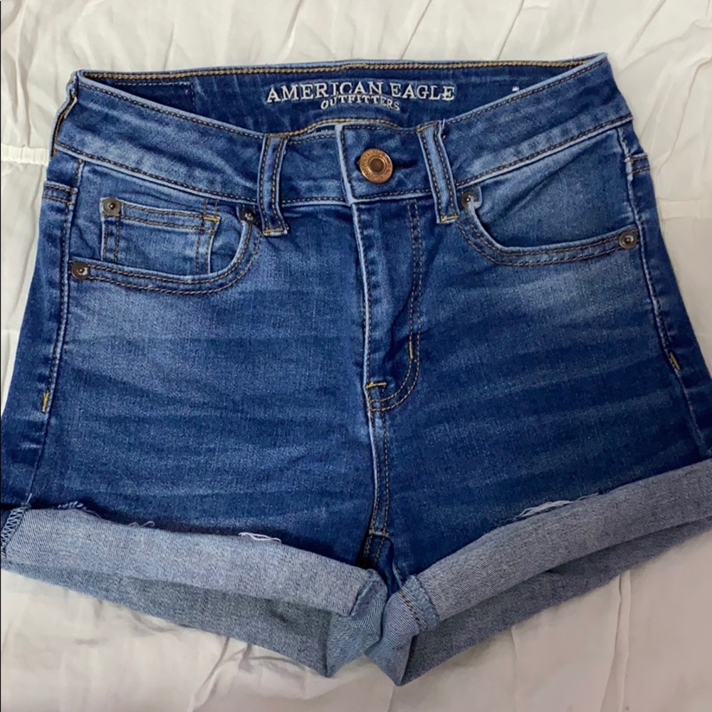 American Eagle Hi-Rise Shortie Jean Shorts